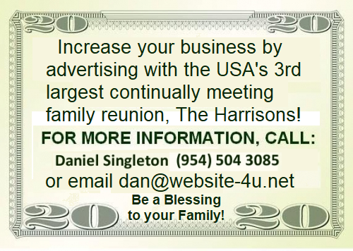 Promote your business and benefit the Harrison Family Reunion at the same time!
